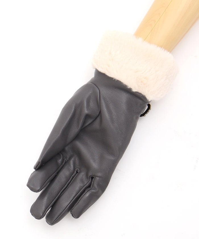 Belt Design Faux Leather Gloves