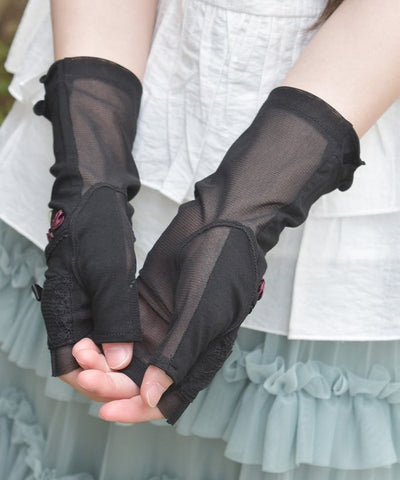 Ribbon Rose Short UV Gloves