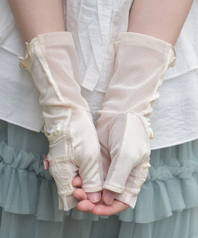 Ribbon Rose Short UV Gloves