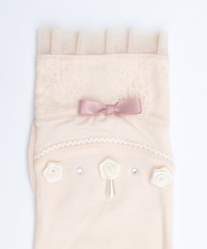 Ribbon Rose Short UV Gloves