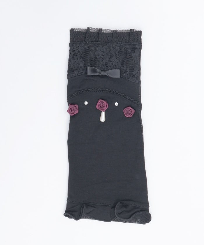 Ribbon Rose Short UV Gloves