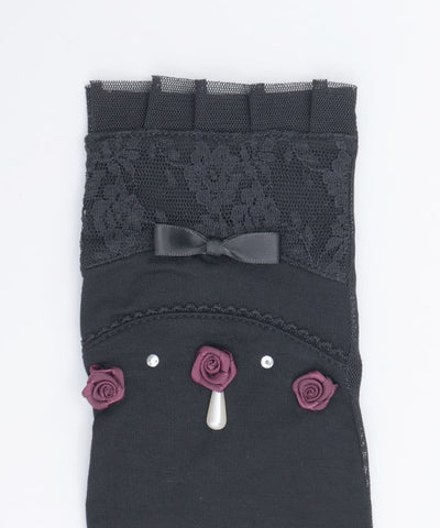 Ribbon Rose Short UV Gloves