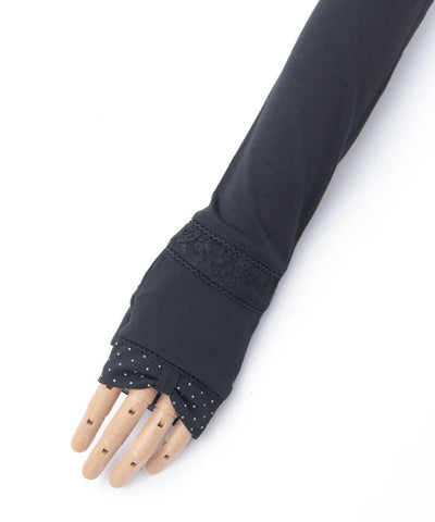 Dot Ribbon Long UV Gloves