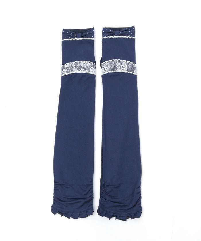 Dot Ribbon Long UV Gloves