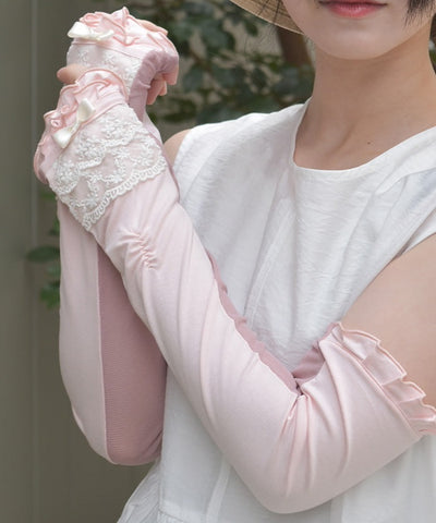 Lace Layered Long UV Gloves