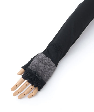 Lace Layered Long UV Gloves