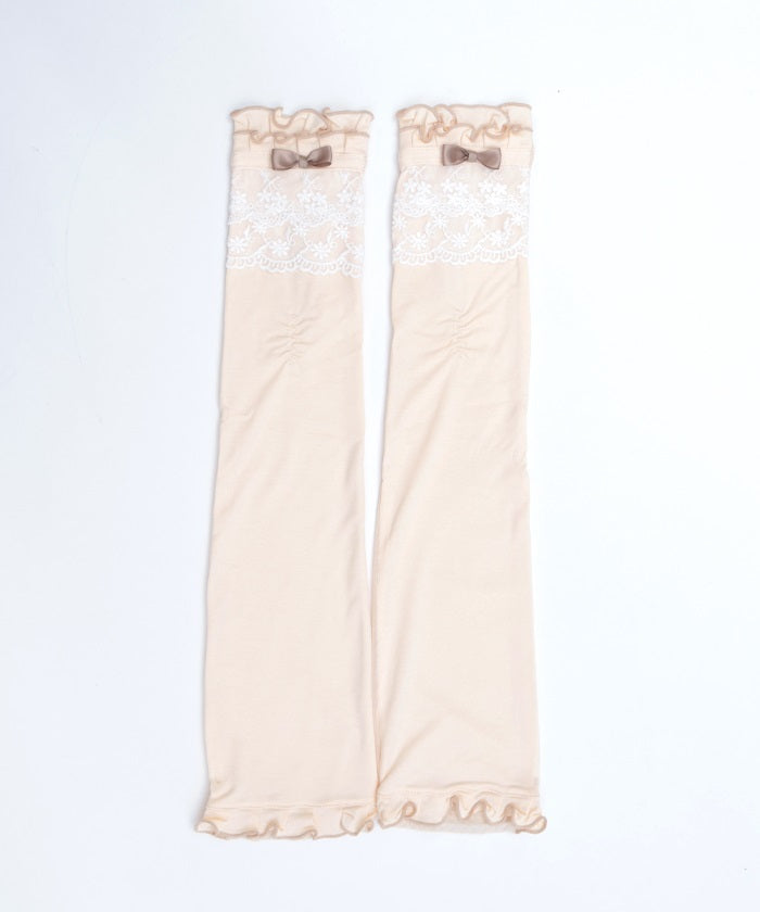 Lace Layered Long UV Gloves