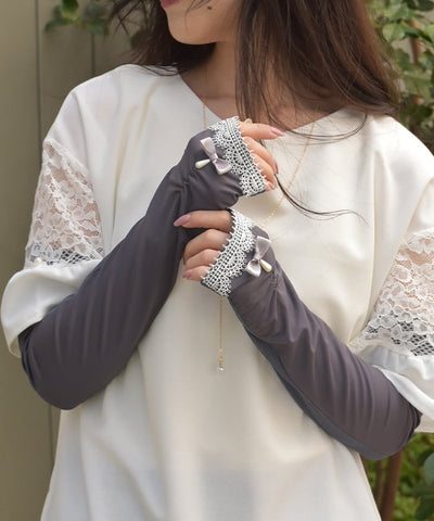Contact Cooling Lace Design UV Gloves