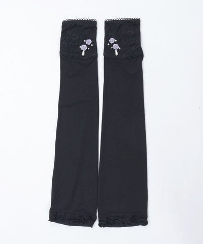 Ribbon Rose Lace Long UV Gloves
