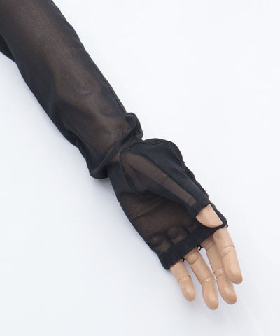 Ribbon Rose Lace Long UV Gloves