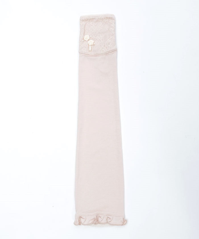 Ribbon Rose Lace Long UV Gloves