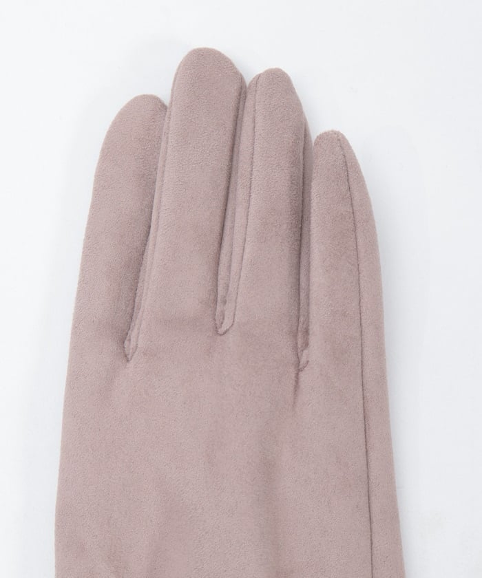 Suede Fur Gloves with Metal Bits