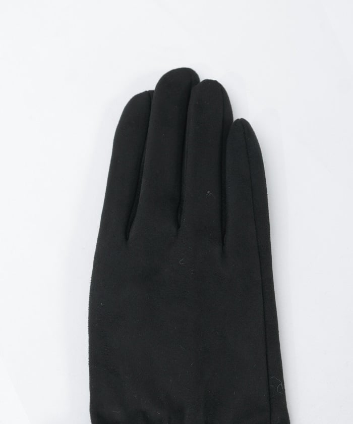 Suede Fur Gloves with Metal Bits