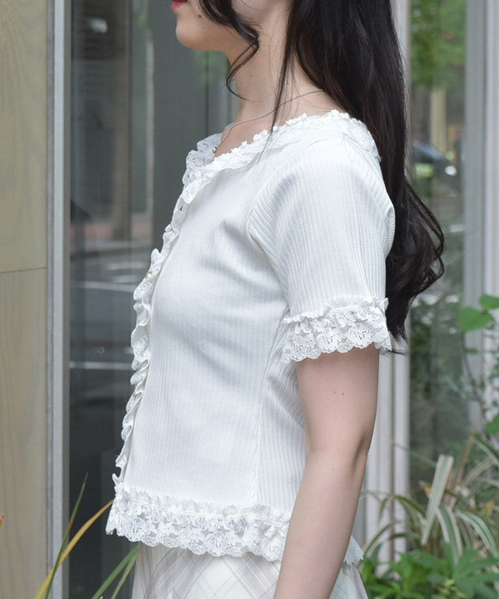 Frill Lace Rib Top
