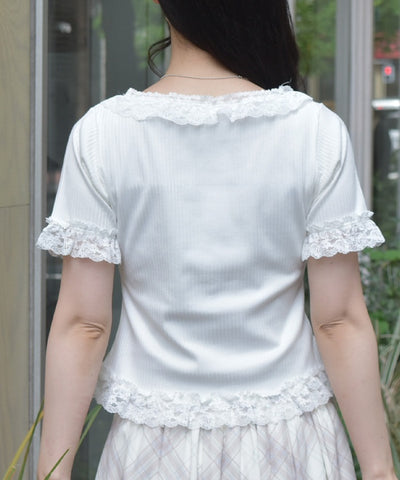 Frill Lace Rib Top