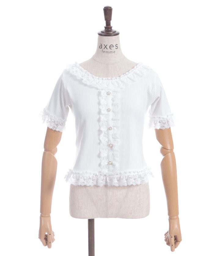 Frill Lace Rib Top
