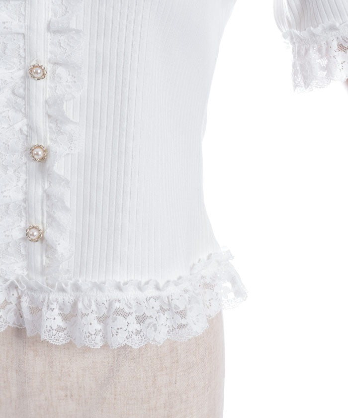 Frill Lace Rib Top