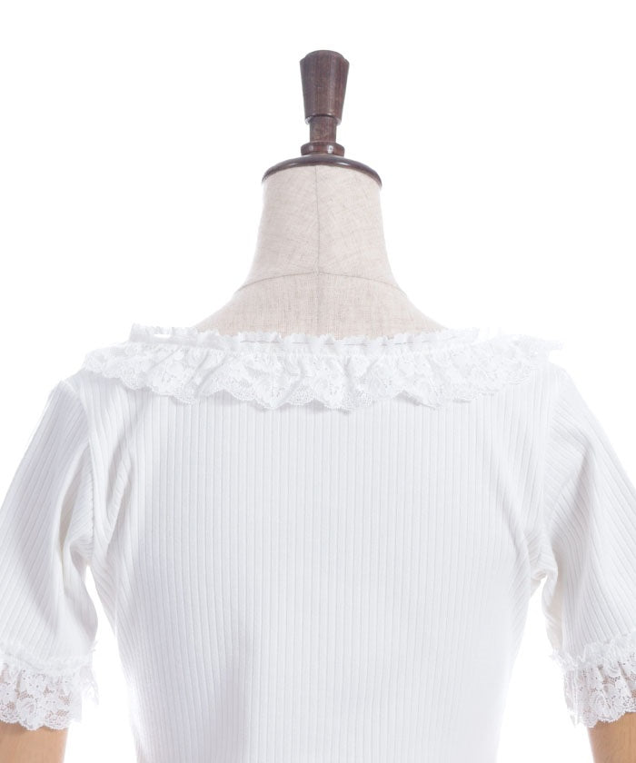 Frill Lace Rib Top