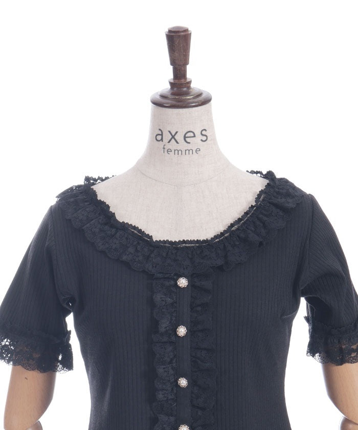 Frill Lace Rib Top