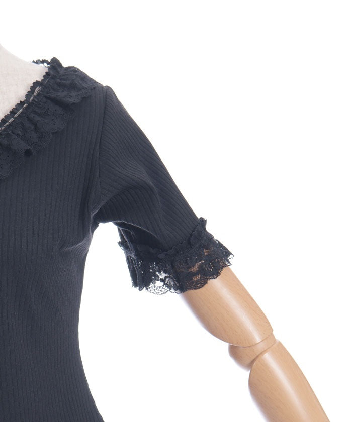 Frill Lace Rib Top