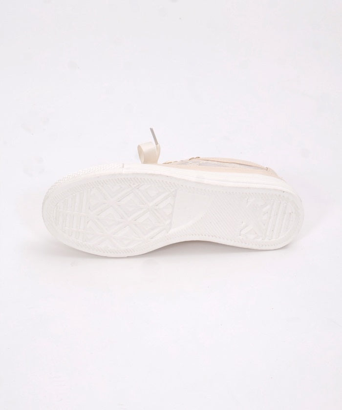 Lace Panel Flat Sneakers