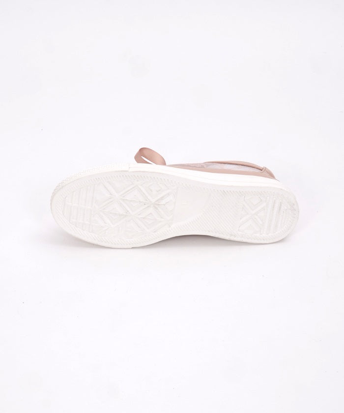 Lace Panel Flat Sneakers