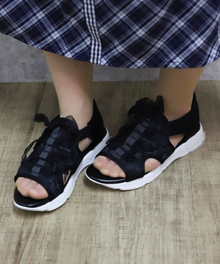 Ribbon Design Sneaker Sandals
