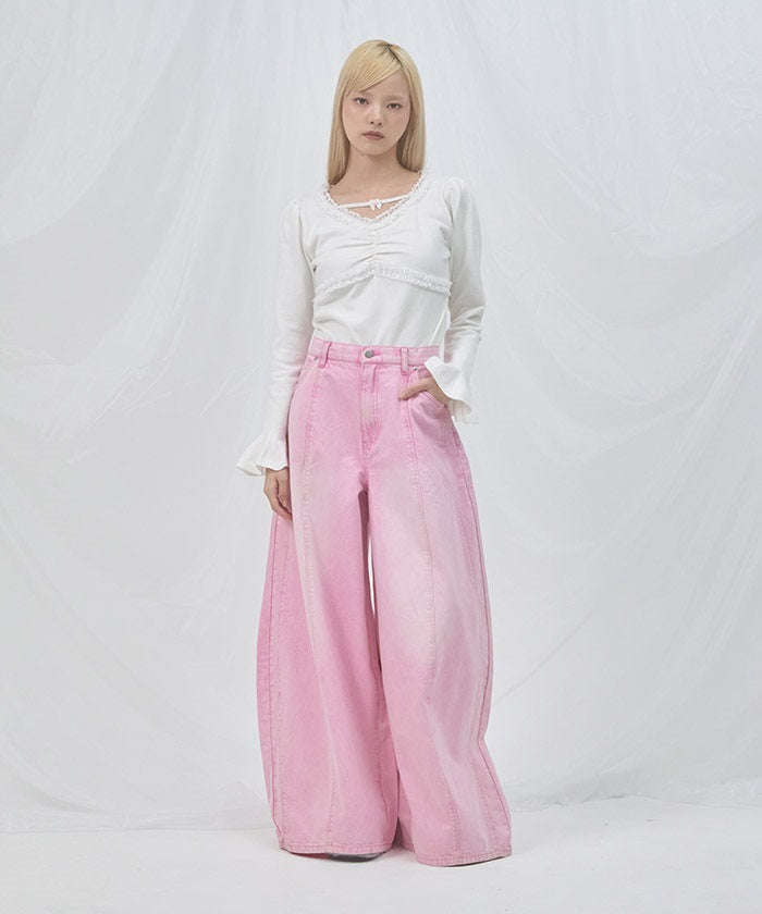 Volume Wide Denim Pants