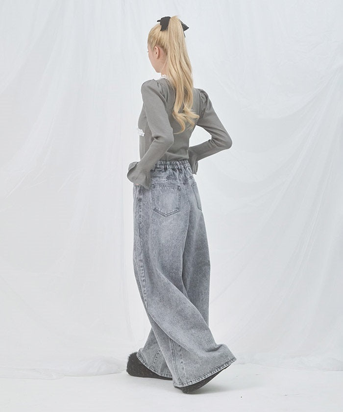 Volume Wide Denim Pants