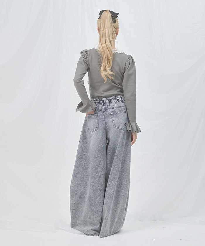 Volume Wide Denim Pants