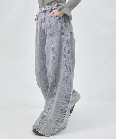 Volume Wide Denim Pants