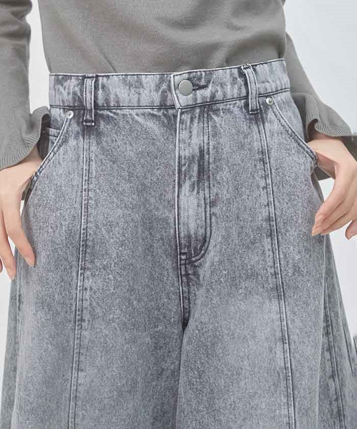 Volume Wide Denim Pants