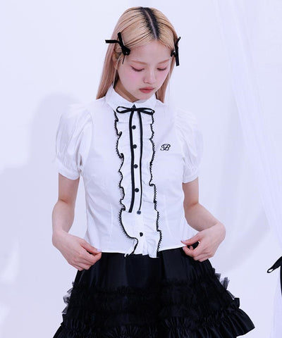 Lace Volume Frill Blouse