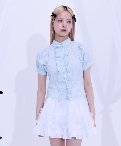 Lace Volume Frill Blouse