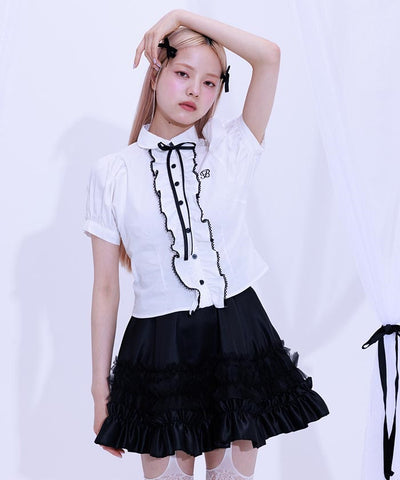 Lace Volume Frill Blouse
