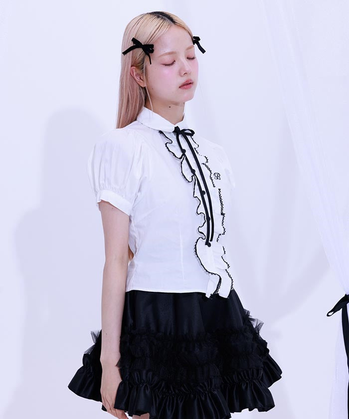 Lace Volume Frill Blouse