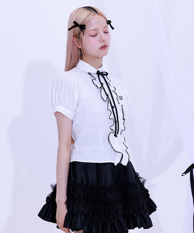 Lace Volume Frill Blouse