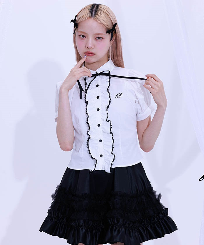 Lace Volume Frill Blouse