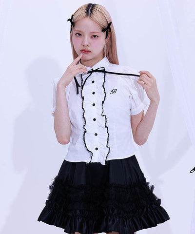 Lace Volume Frill Blouse