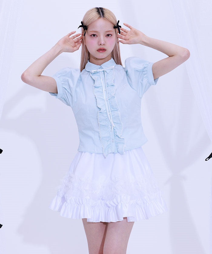 Lace Volume Frill Blouse