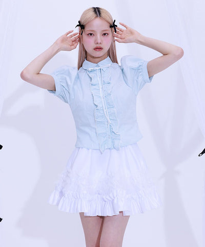 Lace Volume Frill Blouse