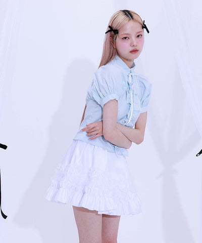 Lace Volume Frill Blouse