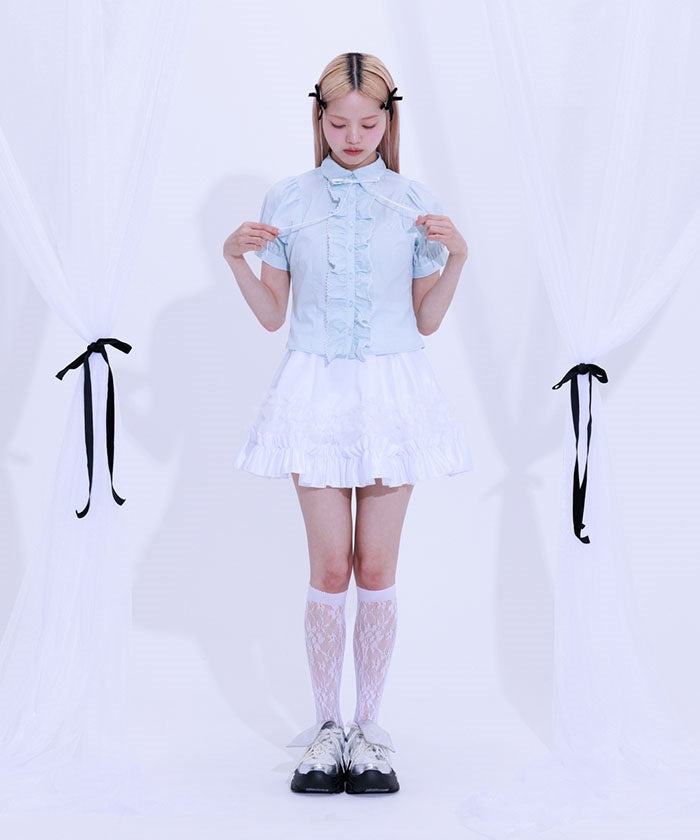 Lace Volume Frill Blouse