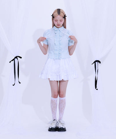 Lace Volume Frill Blouse