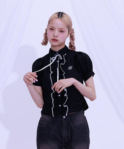 Lace Volume Frill Blouse