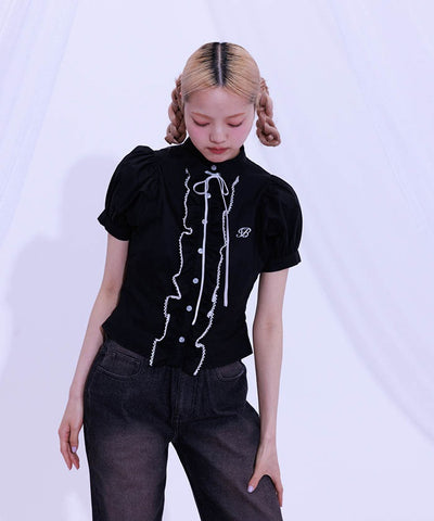 Lace Volume Frill Blouse