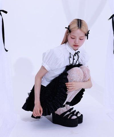 Lace Volume Frill Blouse