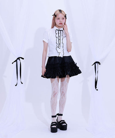Lace Volume Frill Blouse