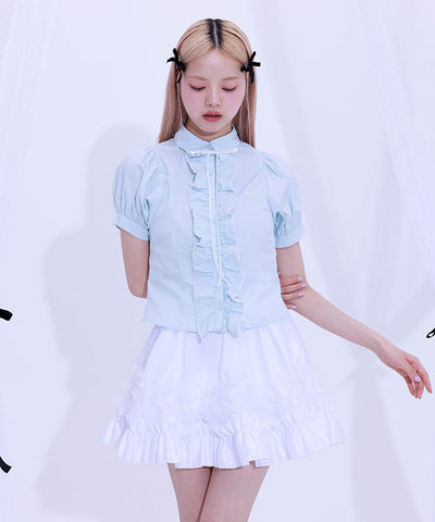 Lace Volume Frill Blouse
