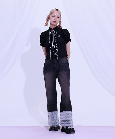 Lace Volume Frill Blouse